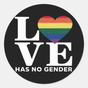 Love Has No Gender LGBTQ Rainbow Pride Month Classic Round Sticker