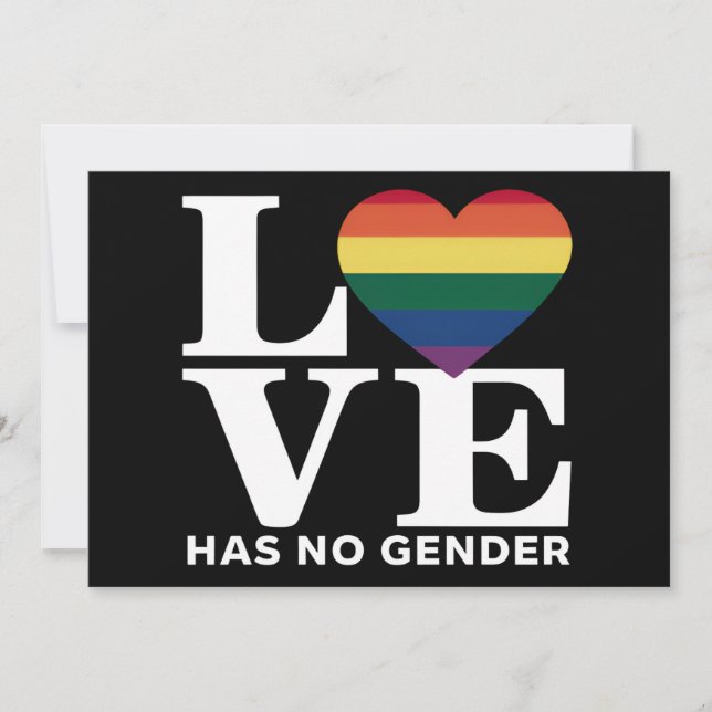 Love Has No Gender LGBTQ Rainbow Pride Month Invitation (Front)