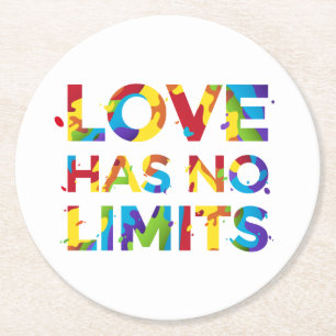 Love Has No Limits Round Paper Coaster