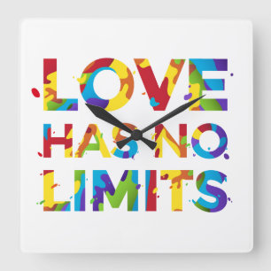 Love Has No Limits Square Wall Clock