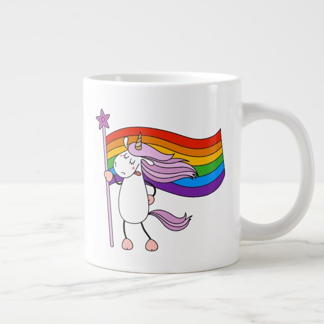 Love Has No Limits Unicorn Large Coffee Mug (Right)