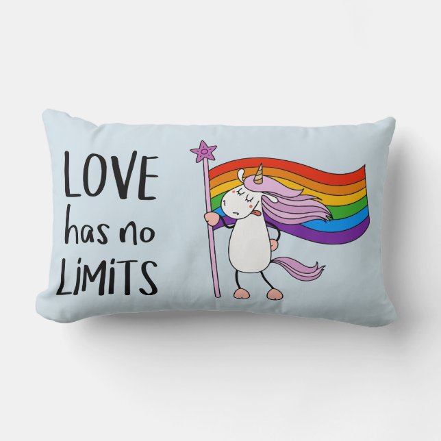 Love Has No Limits Unicorn Lumbar Pillow (Front)