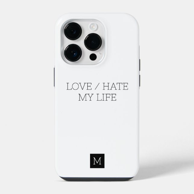 Love/Hate My Life iPhone Case (Back)
