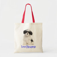 Love Havanese Puppy Dog Tote Bag