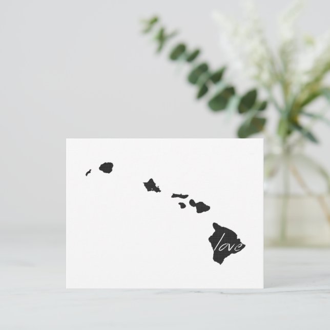 Love Hawaii Carte Formé Antique Black Chalkboard (Debout devant)