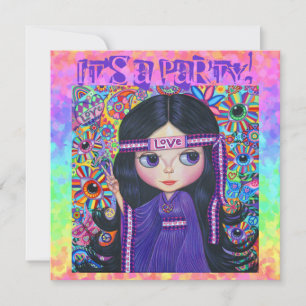 Love Headband Hippie Girl Doll Purple Psychedelic