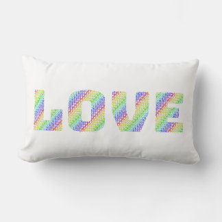 LOVE & HEAL: Dual-Sided Rainbow Affirmation Throw  Lumbar Pillow