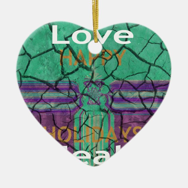 Love Heals Ceramic Ornament (Front)