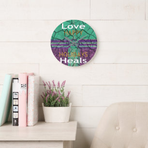 Love Heals Large Clock
