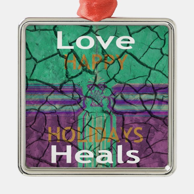 Love Heals Metal Ornament (Front)