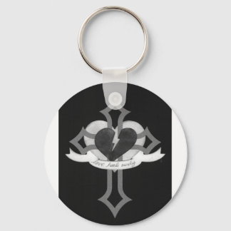 Love Heals Surely - Black & White Keychain