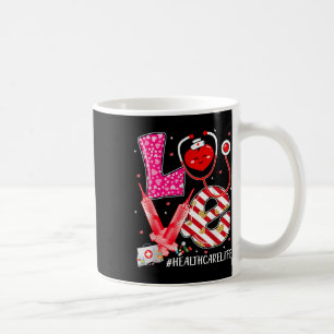 Love Healthcare Worker Nurse Cute Heart Valentines Coffee Mug