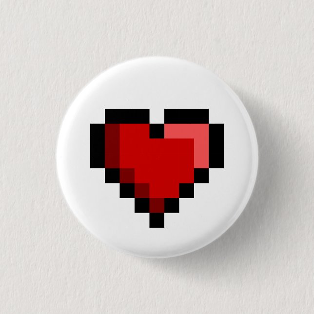 Love Heart 1 Inch Round Button (Front)