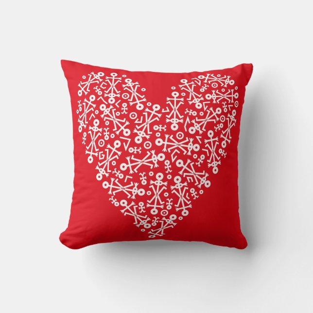 Love Heart 2012 Icon Red Throw Pillow (Front)