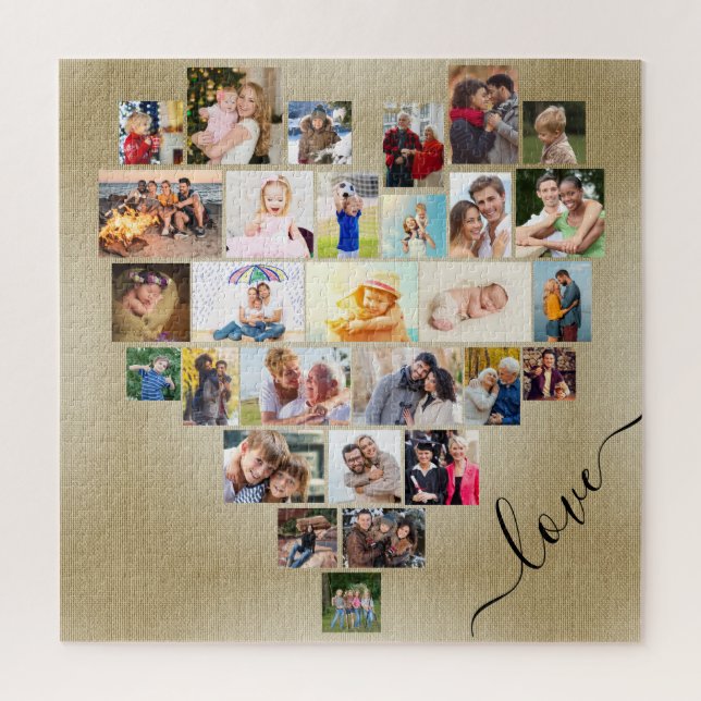 Love Heart 29 Photo Collage Square Jigsaw Puzzle (Vertical)