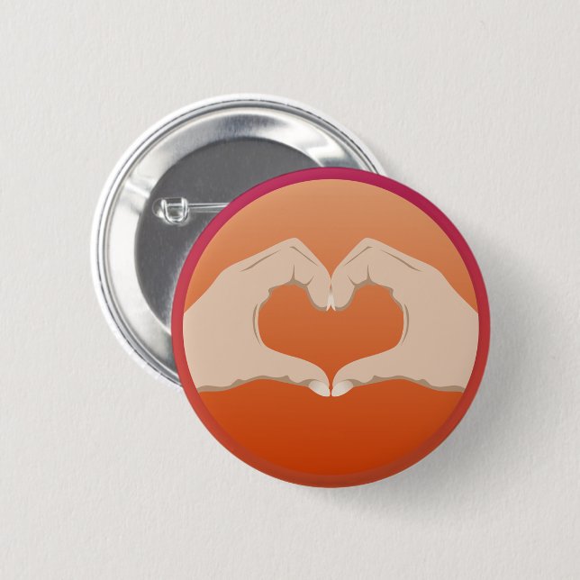Love Heart  2 Inch Round Button (Front & Back)