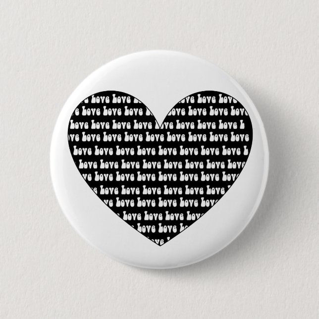 Love Heart 2 Inch Round Button (Front)