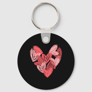 Love Heart Art Valentine Matching Outfit Womens Gi Keychain