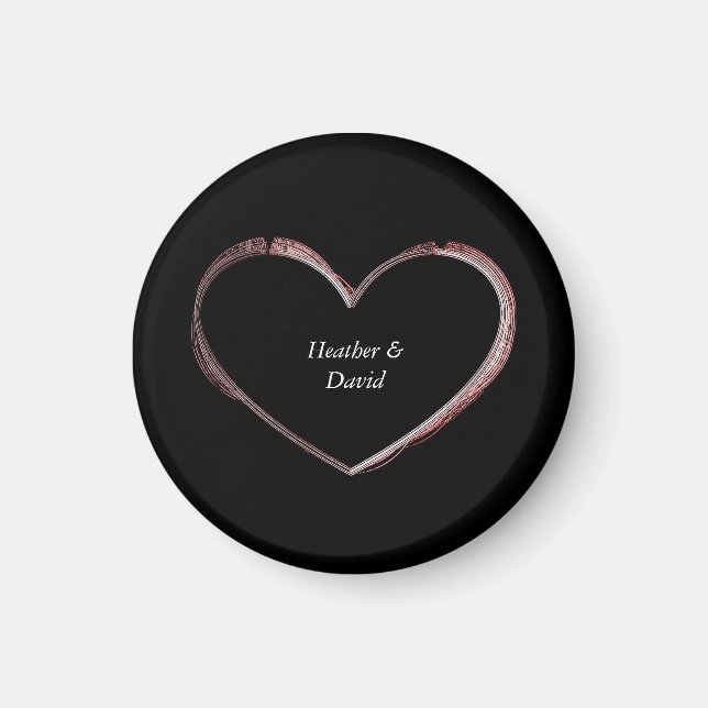 Love Heart Attractive Charming Wedding Magnet (Front)