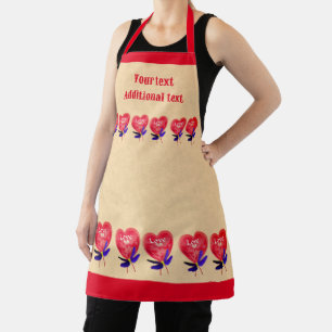 Love Heart Balloon Dragonfly Personalized Apron