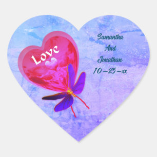 Love Heart Balloon Personalized Wedding  Sticker