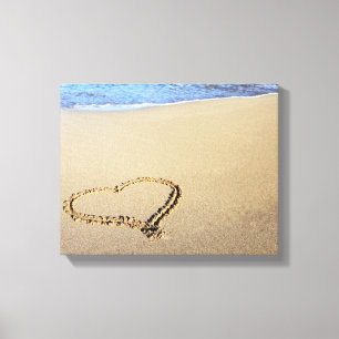 Love Heart Beach Canvas Print