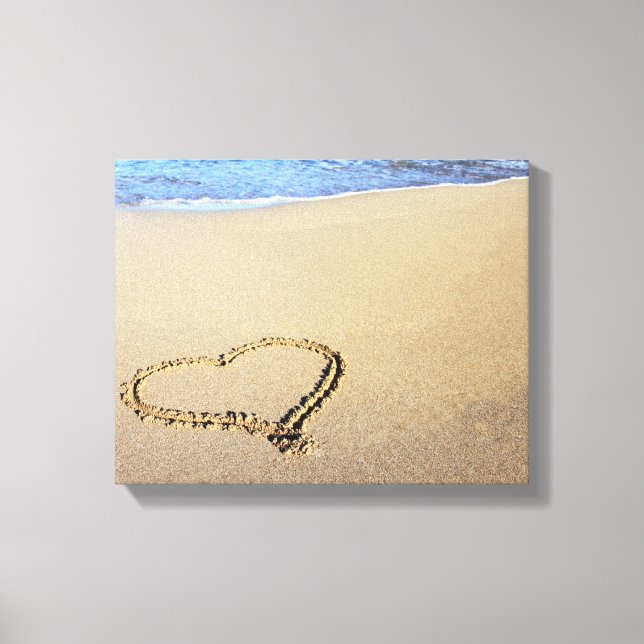 Love Heart Beach Canvas Print (Front)