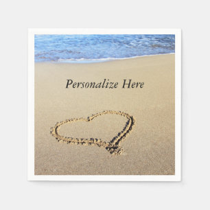 Love Heart Beach Napkin
