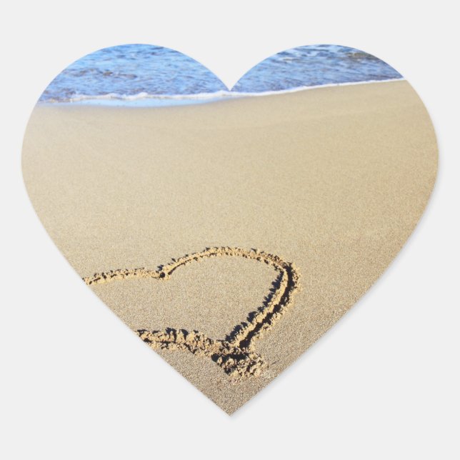 Love Heart Beach Sticker (Front)