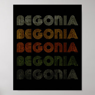 Love Heart Begonia Tee Grunge Vintage Style Black Poster