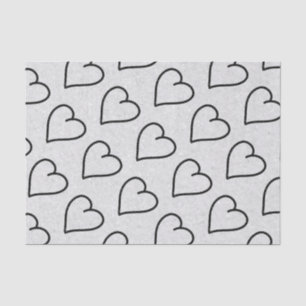 Love Heart Black Glitter Valentine's Tissue Paper