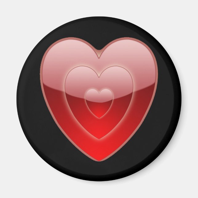 Love Heart Black Magnet (Front)