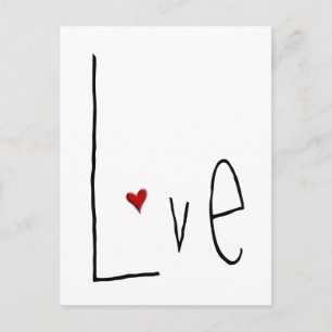 Love Heart black Postcard