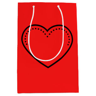 Love Heart Black Valentine's Medium Gift Bag