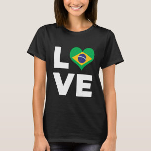 Love Heart Brazil Flag T-Shirt