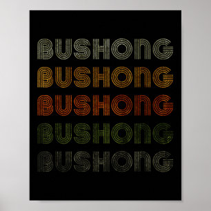 Love Heart Bushong Tee Grunge Vintage Style Black Poster