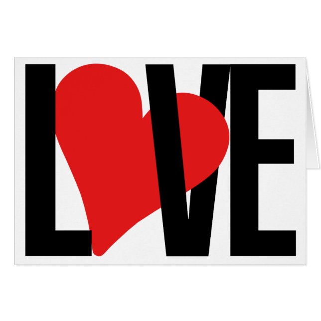 Love & Heart Card (Red) (Front Horizontal)
