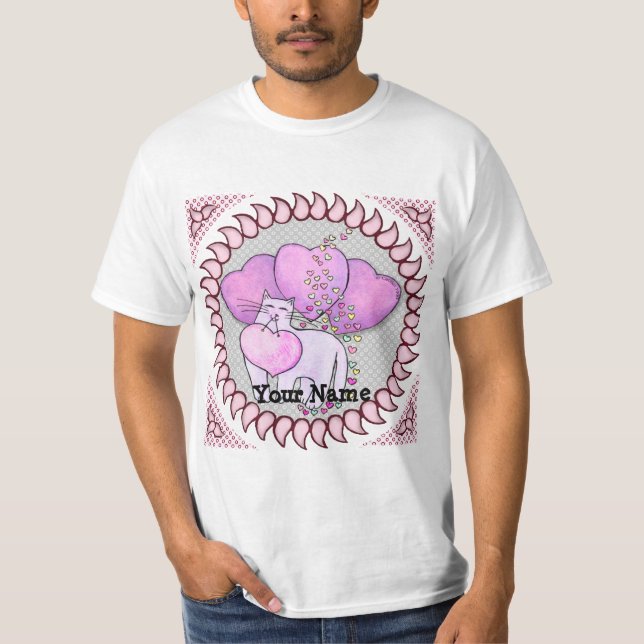 Love Heart Cat T-Shirt (Front)