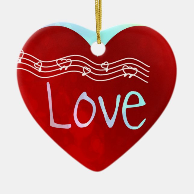 Love Heart Ceramic Ornament (Front)