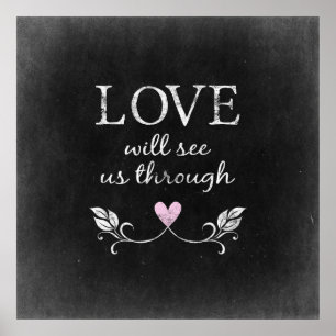 Love Heart Chalkboard Poster