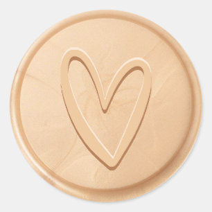 Love Heart Champagne Wax Seal Sticker