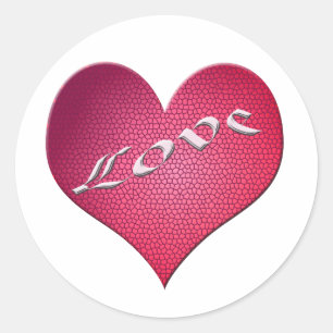 Love Heart Classic Round Sticker