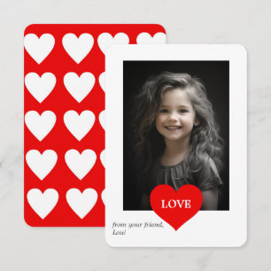 Love Heart Classroom Photo Valentines Day Thank You Card