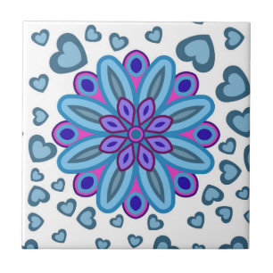 LOVE HEART COLOURFULL  CERAMIC TILE