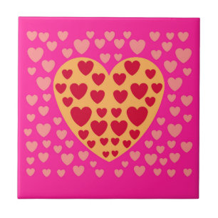 LOVE HEART COLOURFULL  CERAMIC TILE