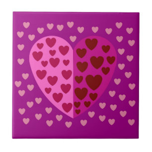 LOVE HEART COLOURFULL  TILE