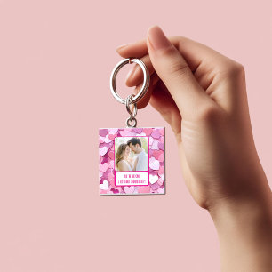 Love Heart Confetti I Text Back Keychain