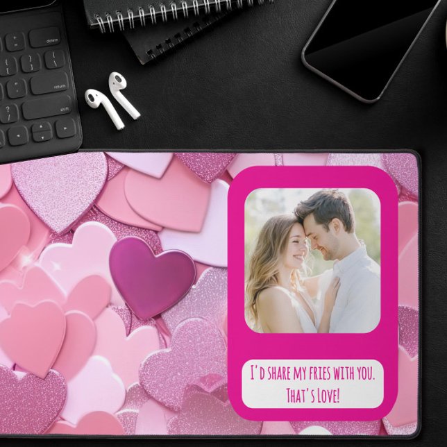 Love Heart Confetti Share My Fries Desk Mat (Creator Uploaded)