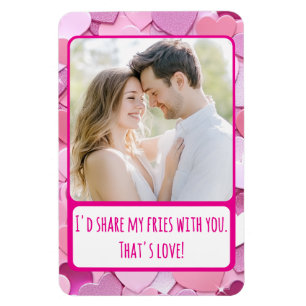 Love Heart Confetti Share My Fries Flexible Magnet
