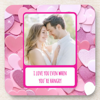 Love Heart Confetti Share When You're Hangry Coaster